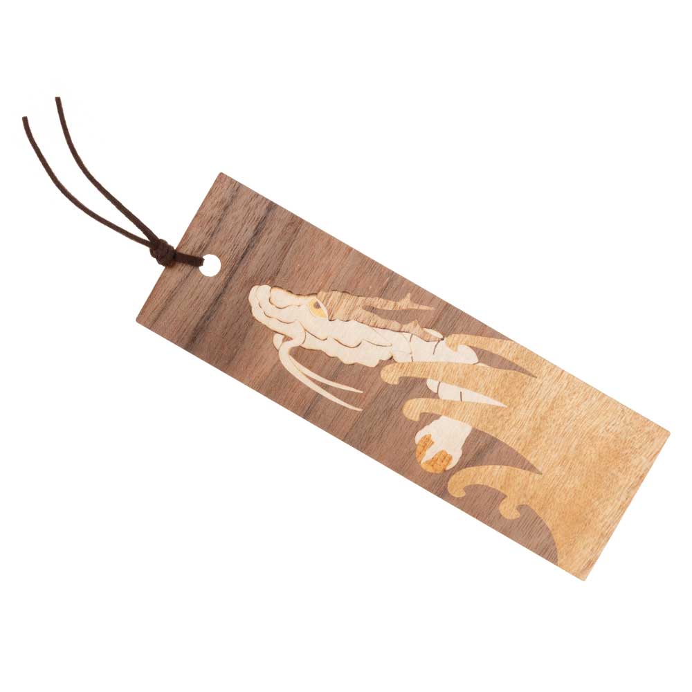 木象嵌しおり　仔龍の旅立ち　木材そのものの色味を生かした木のぬくもり感じるステーショナリー