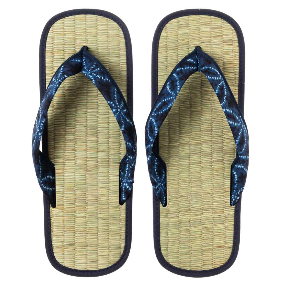 い草たたみ雪駄　七宝A（LLサイズ）　ゴム底草履　いつも足裏で畳を感じられるスリッパ・サンダル　暑い夏場も快適な足下に