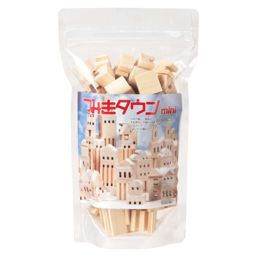 木工工作キット　つみきタウンmini　パーツを組み合わせて家や街を作るクラフト素材　自分でつくる木のおもちゃ　北海道の木製品|工作用素材・キット|なつかしの玩具