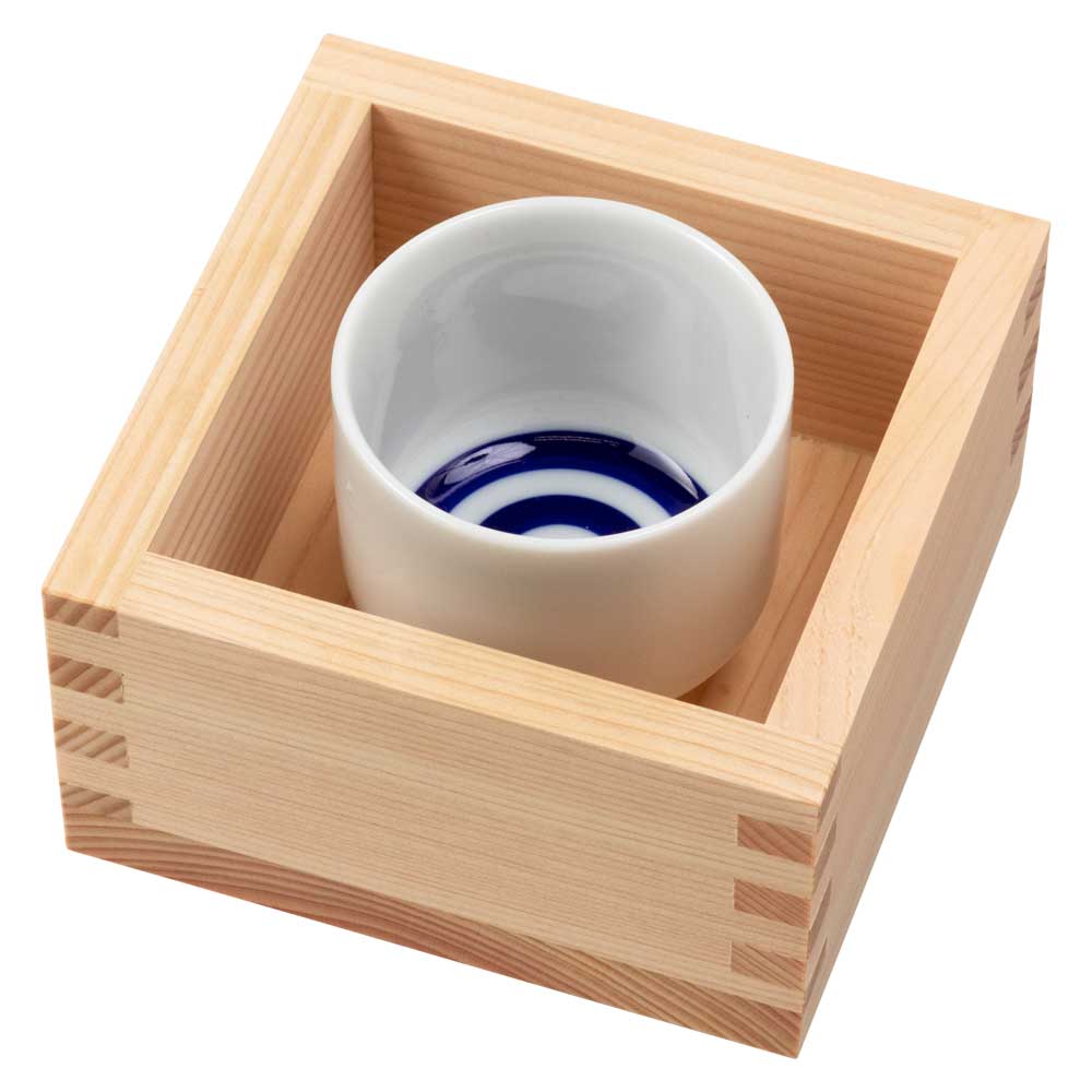 自宅で日本酒を楽しむ『枡酒』セット 蛇の目5勺盃＋二合枡 おうちで