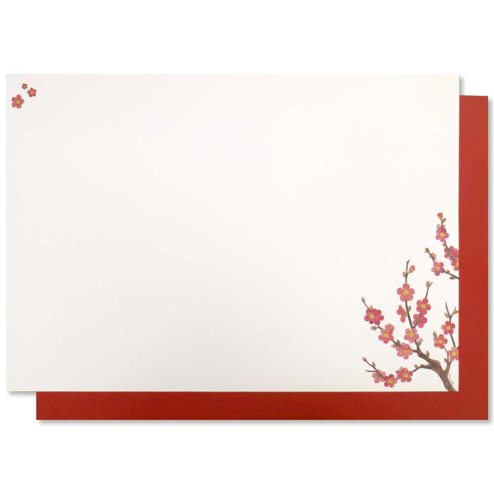 和詩倶楽部　御前御敷紙　紅梅　皆敷５組入り　40.5×28cm　お正月　祝いの席　和紙のテーブルウェア　ランチョンマット|お膳・ランチョン|食器・キッチン