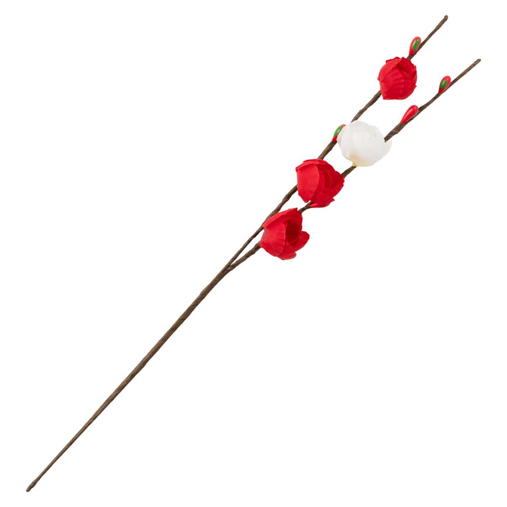 正月飾り　装飾パーツ　枝梅　造花　お正月の飾り物を彩りアレンジ　熊手飾りや注連飾りに