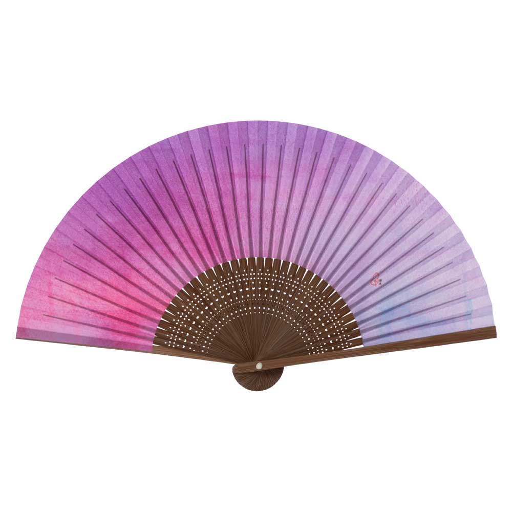 和詩倶楽部　少納言扇　藤波　和紙の扇子　六寸五分　約20cm　やや小ぶり　女性用の定番サイズ　レディース　和柄　手張り製　国産扇骨35本　日本製