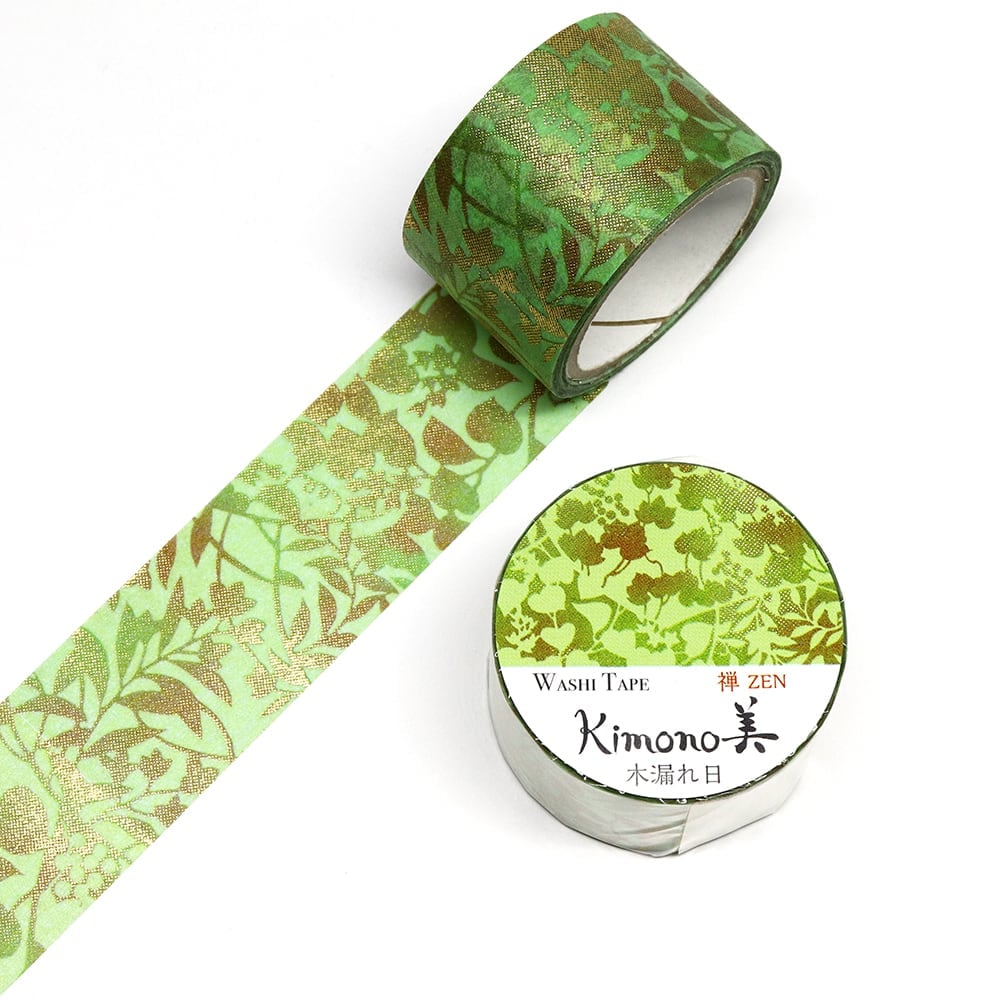 SAIEN　Kimono美　禅ZEN　マスキングテープ　木漏れ日 25mm (GR-3002)　5m巻　粋タイプ　金箔グラデーション　和紙ステーショナリー