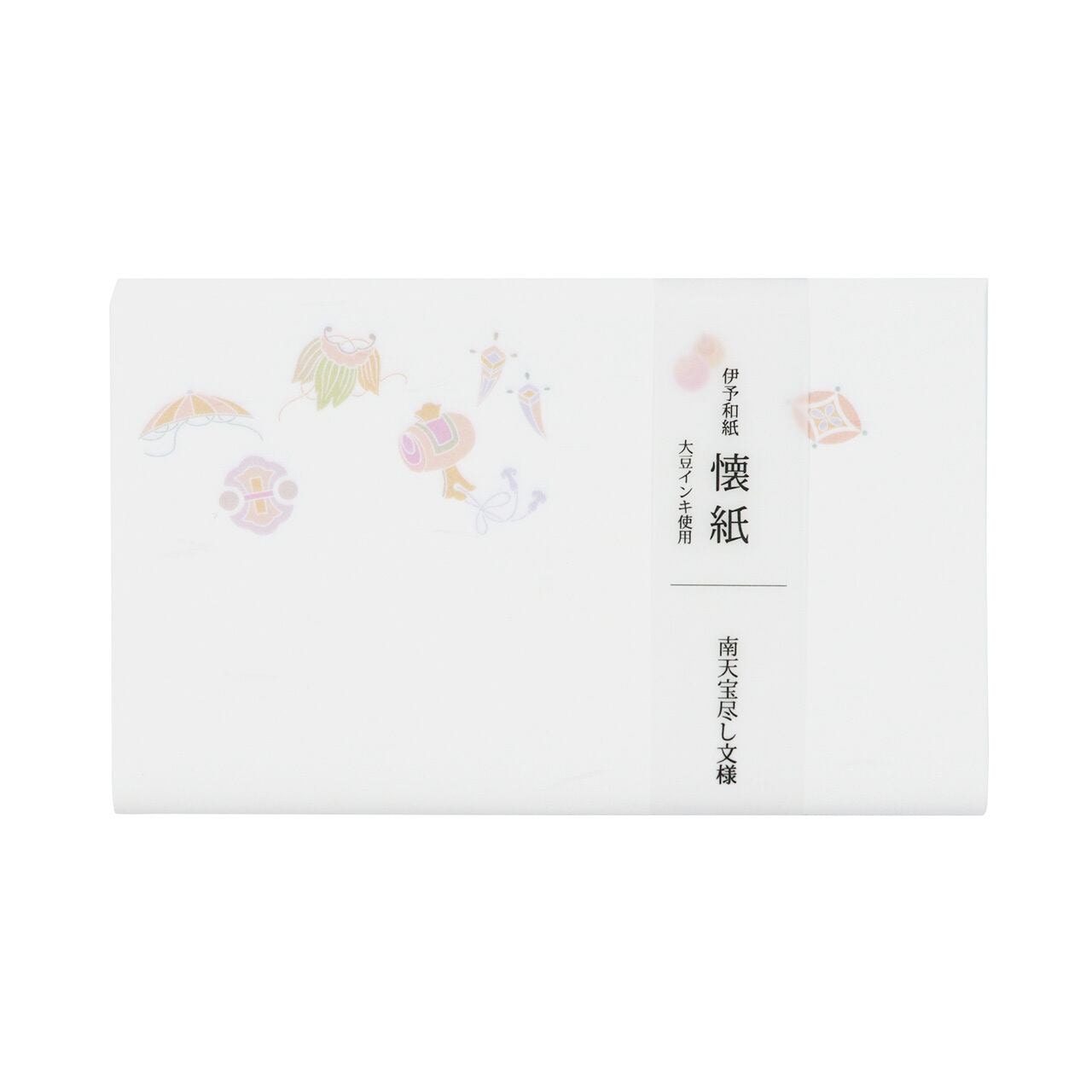 SAIEN Kimono美〈伊予和紙 懐紙 南天宝尽し文様〉20枚入り|友禅の和柄で、茶席にもふだんにも