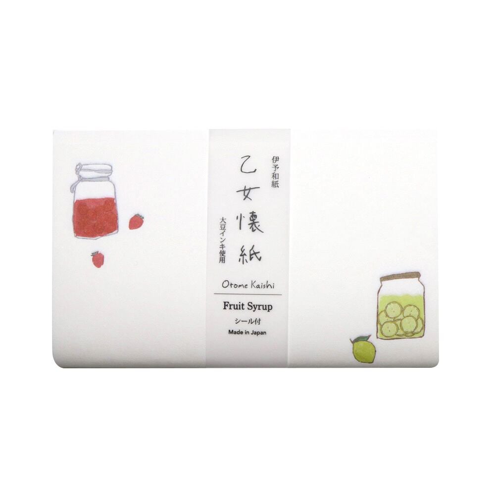 SAIEN 乙女懐紙〈伊予和紙 懐紙 Fruit Syrup〉20枚入り|かわいい柄とシールで、楽しく使える懐紙