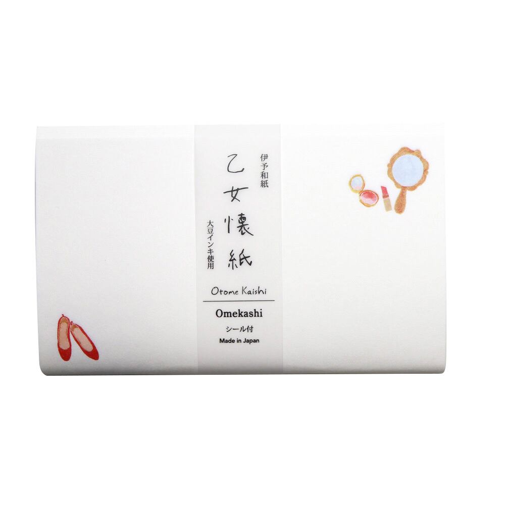 SAIEN　乙女懐紙　Omekashi (No.3021)　20枚入り　シール付き　伊予和紙　17.5×14.5cm　和柄　和風　茶道具|懐紙・懐紙入れ|和小物