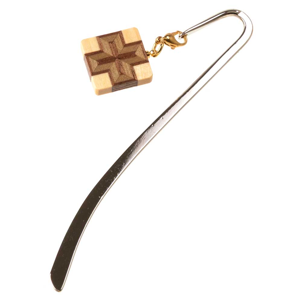 寄木ブックマーカー042　箱根寄木細工　木の温かみを感じる落ち着いた雰囲気のステーショナリー　神奈川県の工芸品