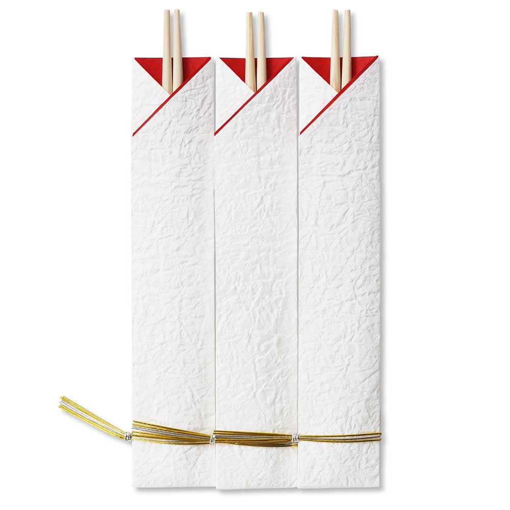 めでたや 丸箸 紅白 3膳入り 祝い箸 お正月・お祝いの席に お食い初め 国産ヒノキ 日本製