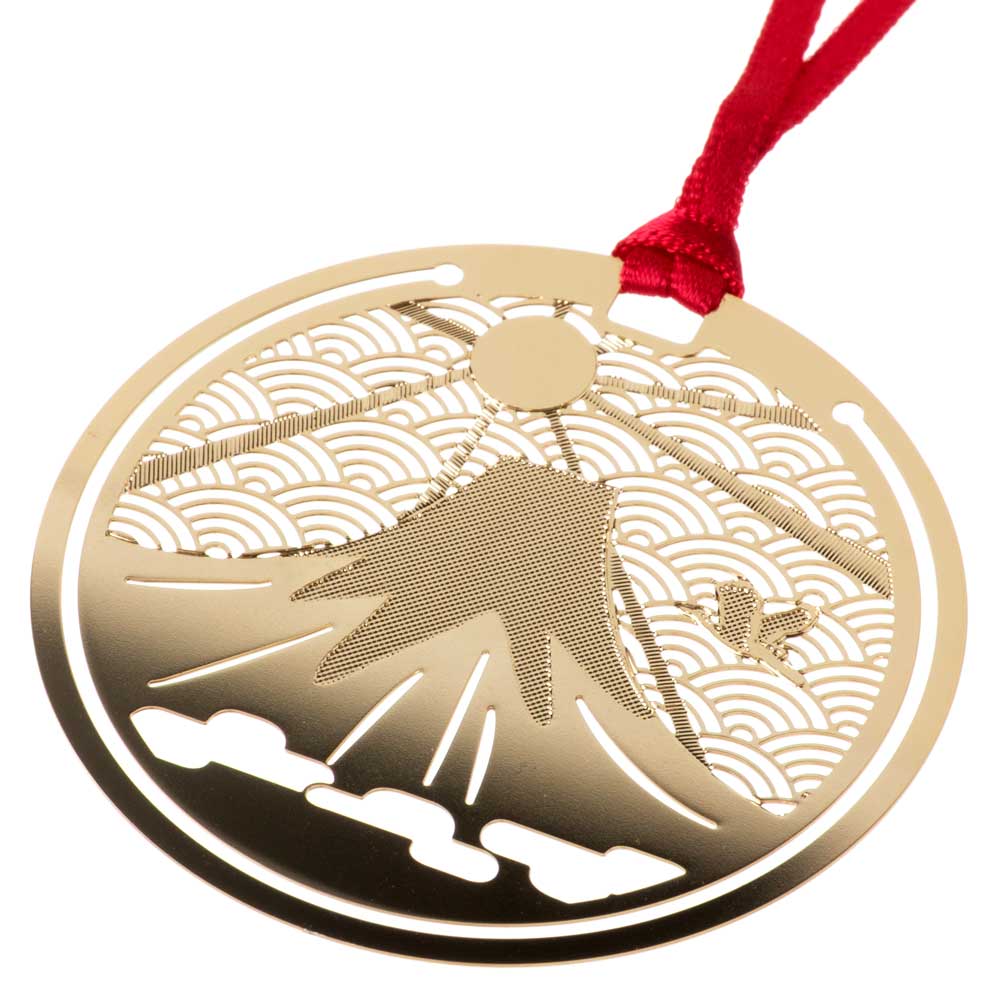 おまもりブックマーク 富士山 開運隆盛 立身出世 金の栞シリーズ 繊細なエッチングで日本の絵柄を表現 金属製しおり 和風ブックマーカー