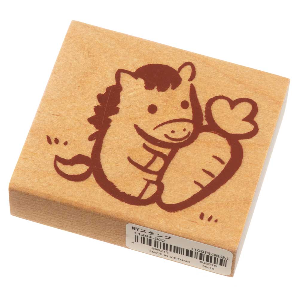 にんじん馬 (11294-002)　こどものかお　ニューイヤースタンプ中　年賀状　挨拶状　ラバースタンプ　ゴム印　はんこ　判子|はんこ・スタンプ|和柄ステーショナリー