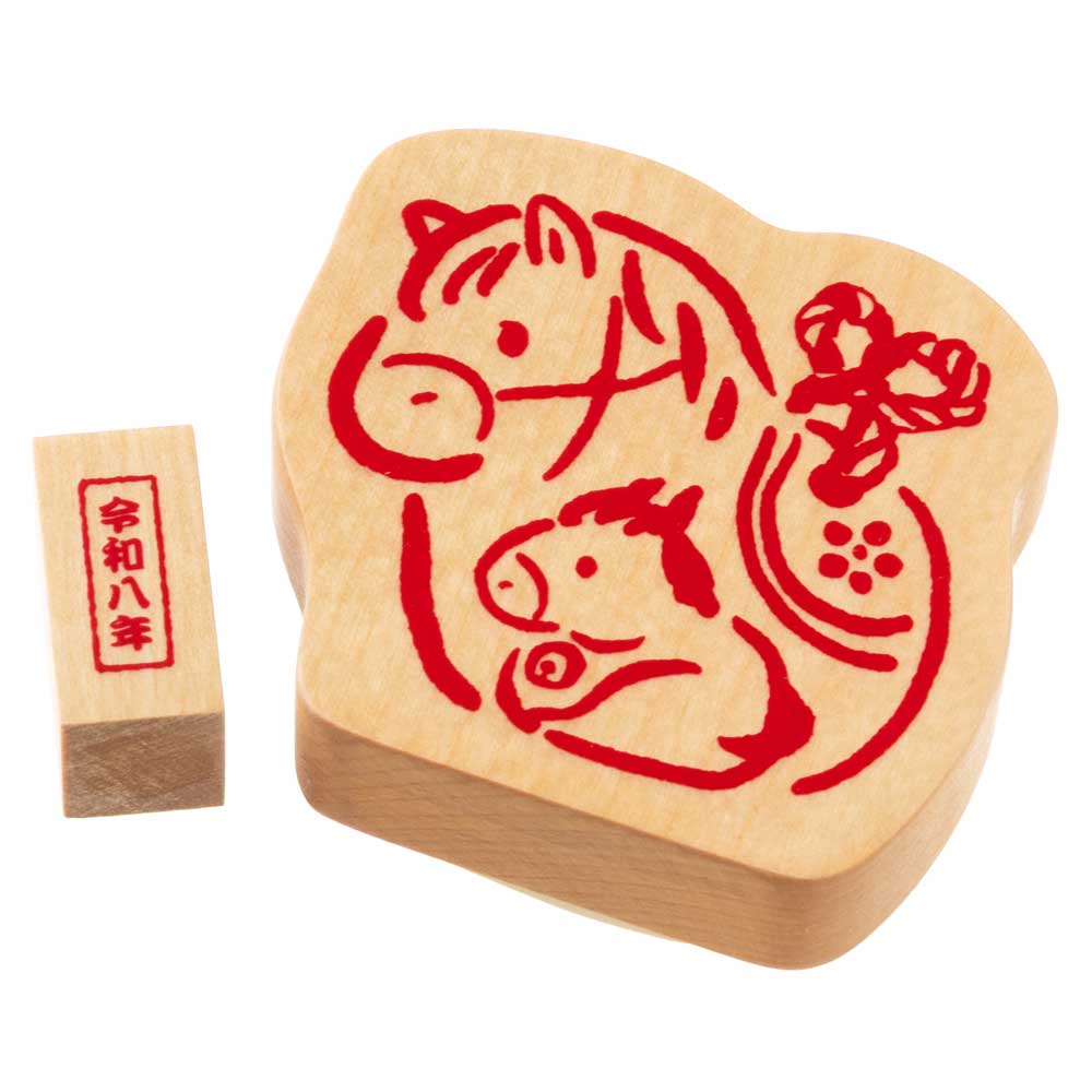 開運午スタンプ　こどものかお　押した後もそのまま飾れる年賀状スタンプセット　挨拶状　ラバースタンプ　ゴム印　はんこ　判子|はんこ・スタンプ|和柄ステーショナリー