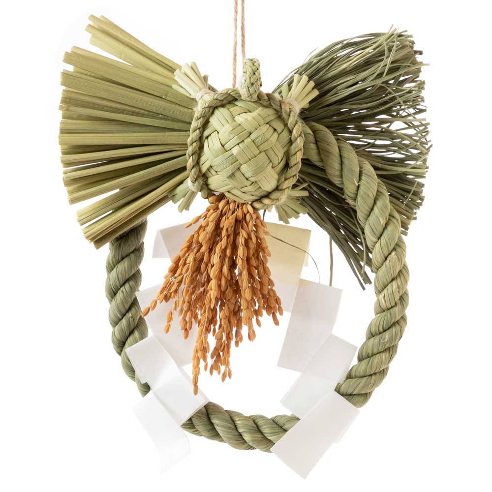 正月しめ飾り わらむ 干支 巳・蜷局（とぐろ） 国産わらの縁起物 玄関