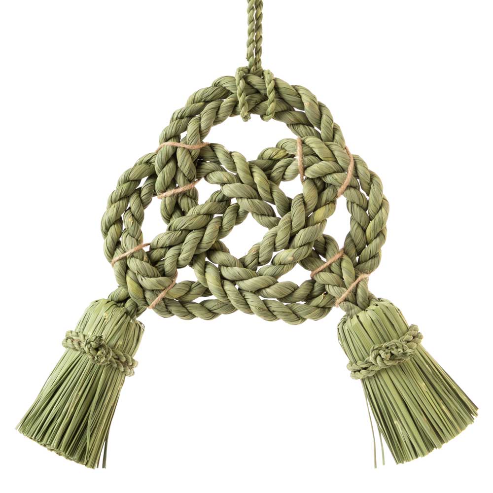 正月しめ飾り　わらむ　祝結（いわい）　国産わらの縁起物　玄関飾り　マンションのドアにも　壁掛け　25×25cm　日本製　国産　家内安全　結婚祝い