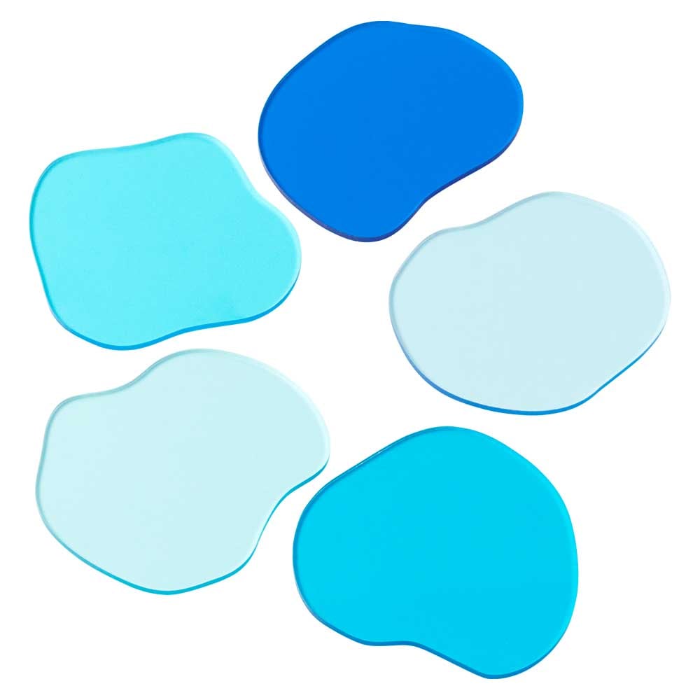 みずたまりコースター　５枚組　再生アクリル使用　遊び心あふれるユニークなテーブルウェア　テーブルに並べてアート空間に　日本製／愛知県の工芸品