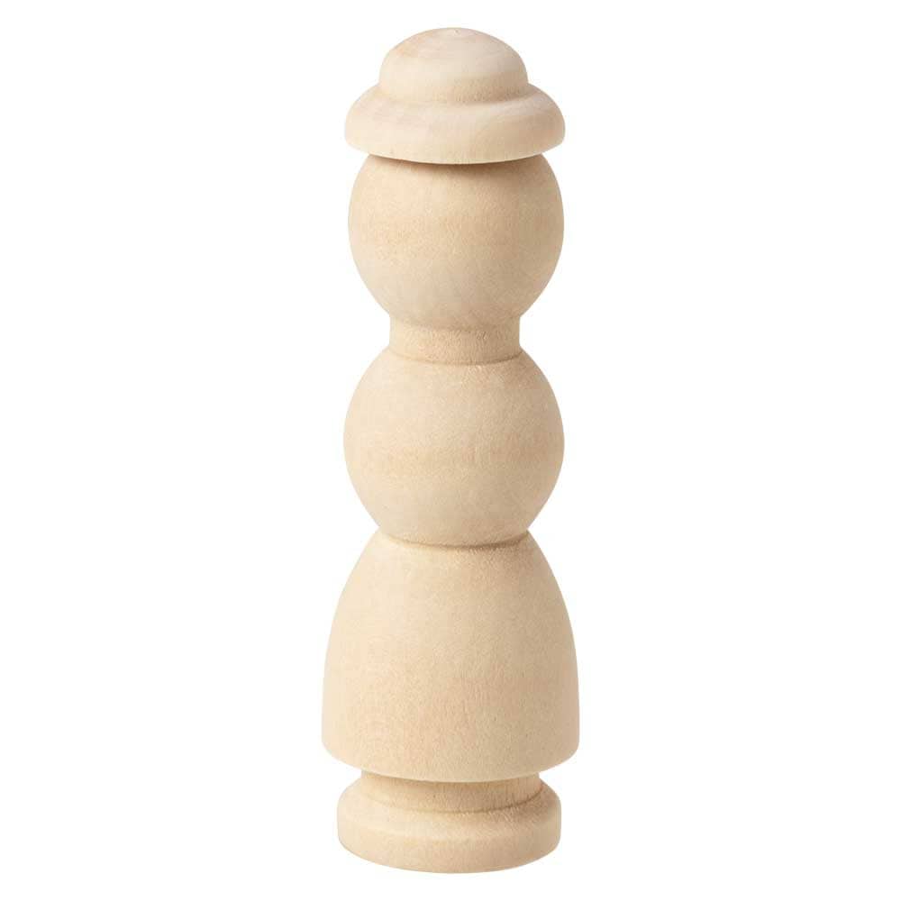 工作色塗り 木製人形〈婦人・帽子付き・1個〉高さ7.8cm｜白木に色を塗る、デコレーション人形