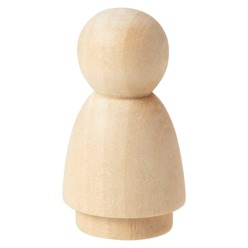 工作色塗り 木製人形〈子ども・小・1個〉高さ4.6cm｜白木に色を塗る、デコレーション人形