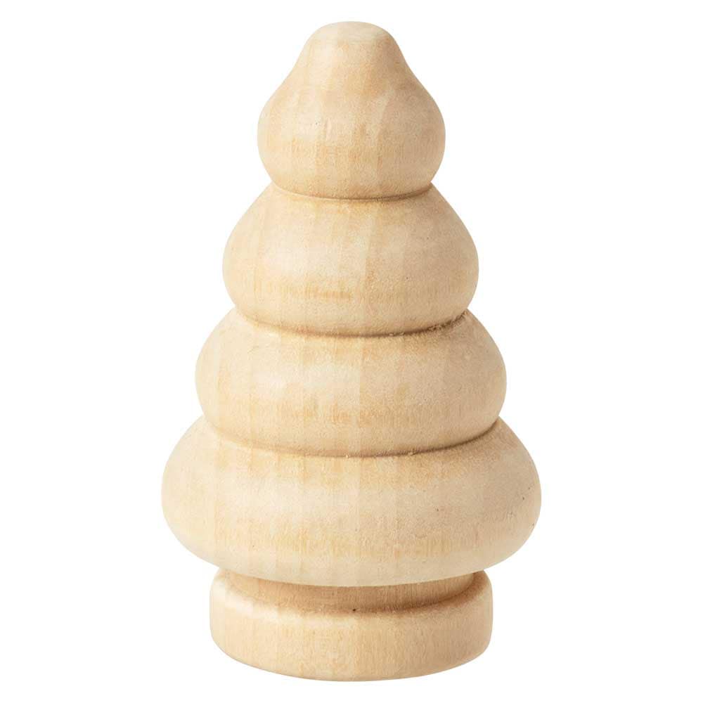 工作色塗り　木製人形　1個　クリスマスツリー　高さ5.7cm　DIYデコレーション　ぬり絵　ワークショップにも