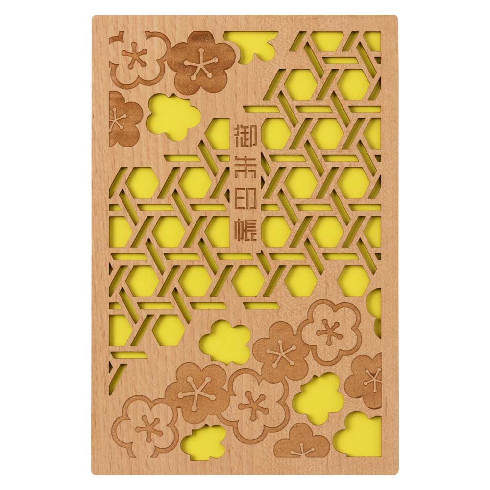 moku-zakka　和モダンな御朱印帳　籠目　導-michibiki-　両面24山48ページ　MDF＋和紙　日本の伝統柄をレーザー加工　日本製／愛知県の工芸品