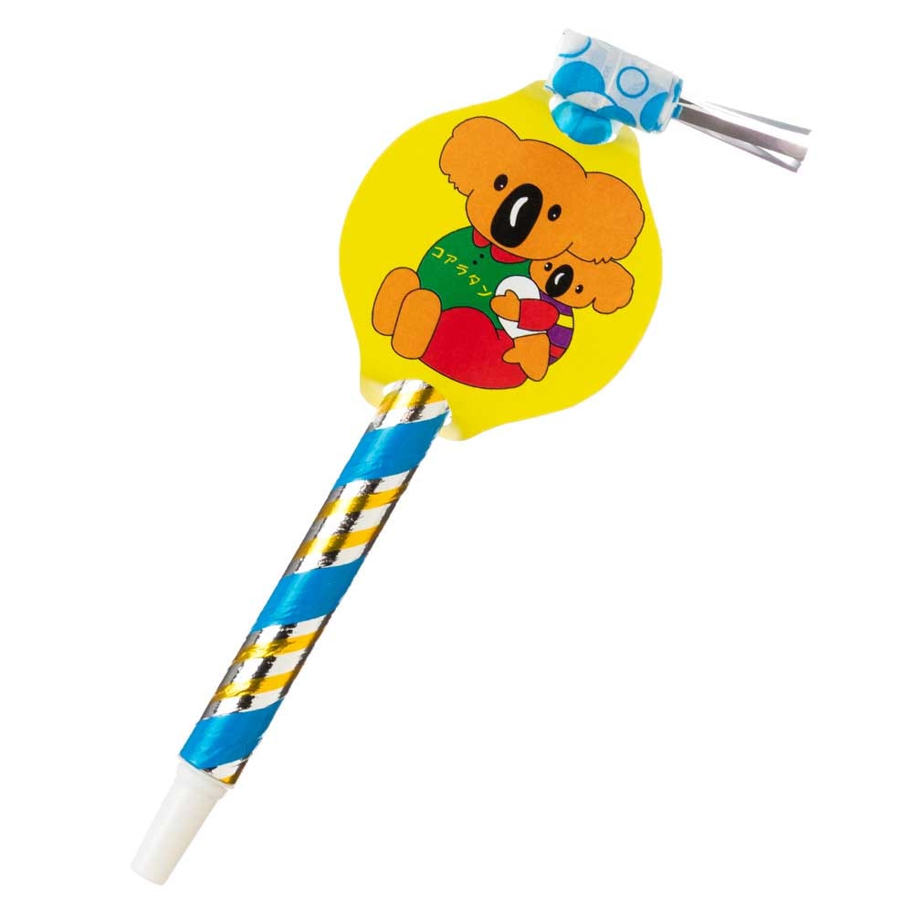 キラキラ伸びる　コアラ吹き戻し（巻き取り式）　昔ながらの定番おもちゃ　日本製　※色はお選びいただけません