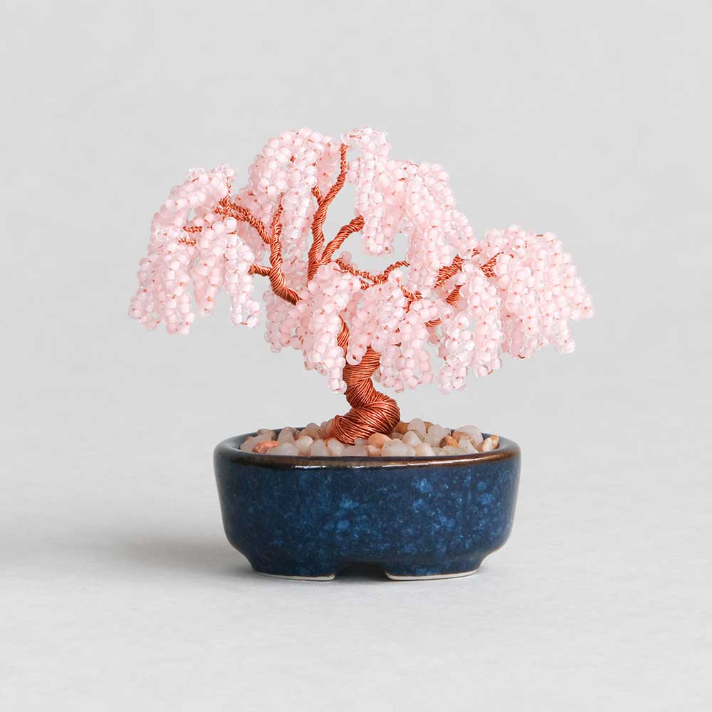 ネジッテBONSAIキット　枝垂桜　ビーズを使って自分で作る　つまめるサイズの盆栽工作キット　ワイヤーをねじるだけ　手作り　ハンドメイド　置物　日本製