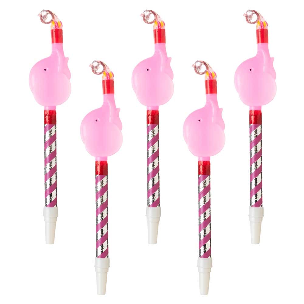 まるでゾウさんのおはな　ゾウさん吹き戻し（巻き取り式）　5本セット　昔ながらの定番おもちゃ　日本製　※色はお選びいただけません