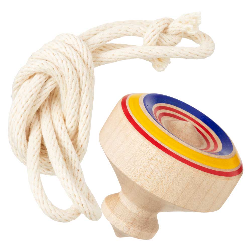 室内で遊べる　八女こま　木芯コマ　九州の木地玩具　投げ独楽　紐付き　福岡県の木工品