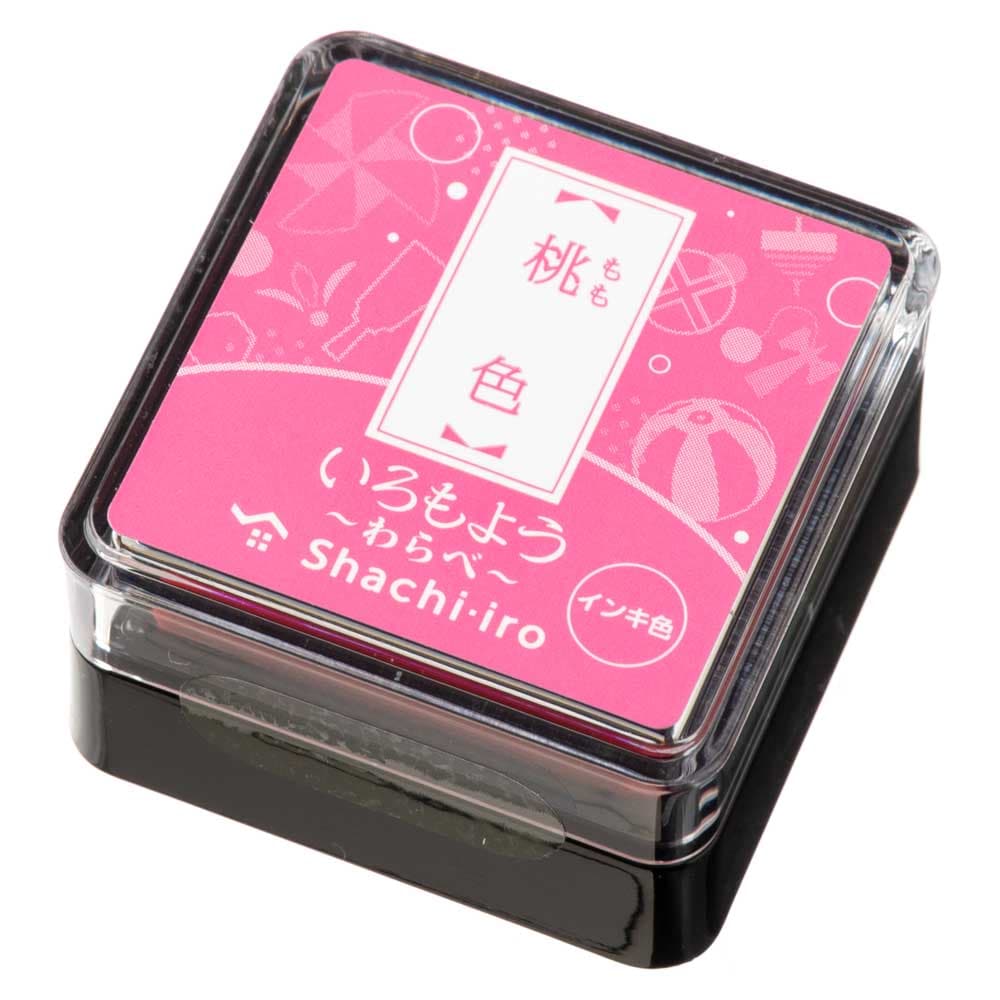 シヤチハタスタンプパッド　いろもよう　わらべ　桃色(ももいろ/Light Pink)　日本の伝統色　ミニサイズインクパッド