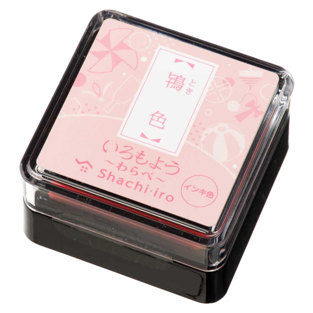 シヤチハタスタンプパッド　いろもよう　わらべ　鴇色(ときいろ/Pale Pink)　日本の伝統色　ミニサイズインクパッド