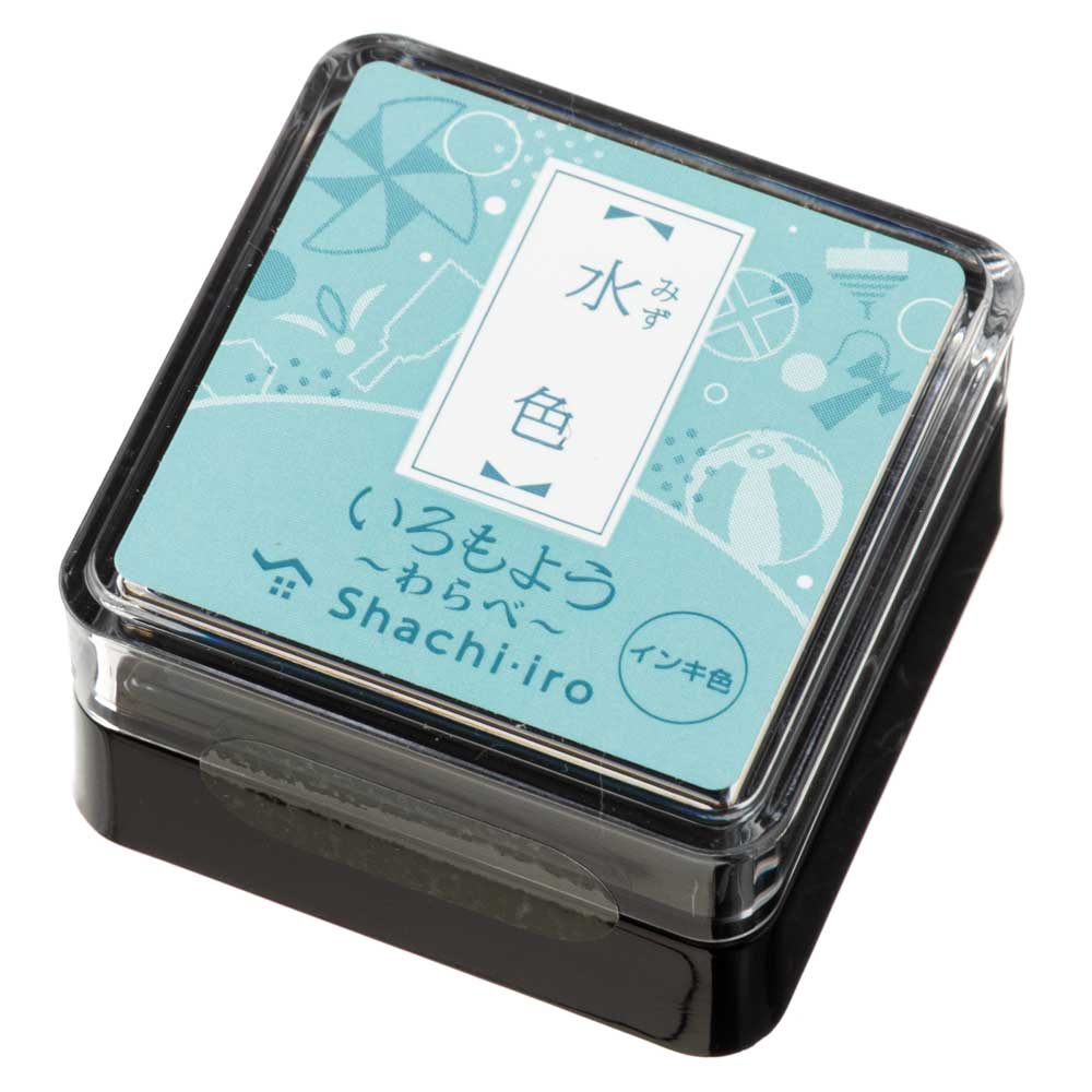シヤチハタスタンプパッド　いろもよう　わらべ　水色(みずいろ/Pale Blue)　日本の伝統色　ミニサイズインクパッド