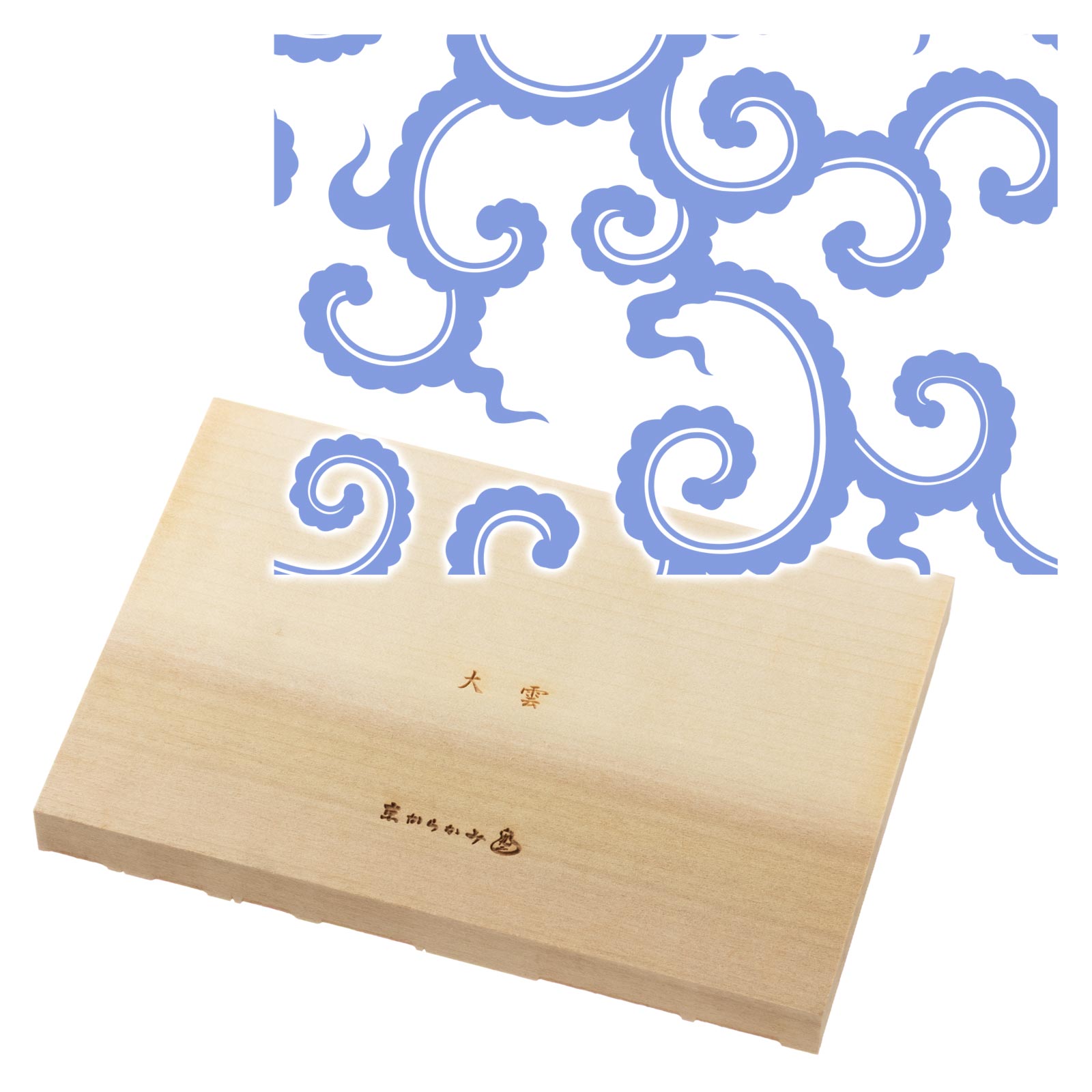 京からかみ　木版スタンプ　大判　大雲　木製・朴　季節のお便り　年賀状　便箋　手紙　京都府の工芸品