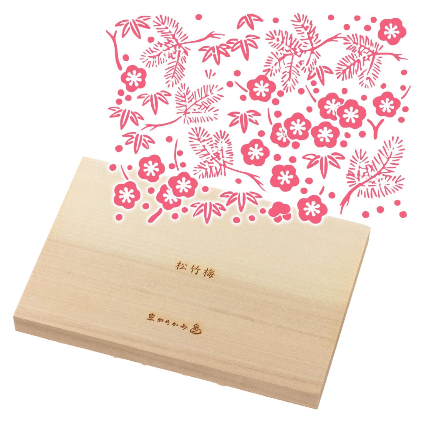 京からかみ　木版スタンプ　大判　松竹梅　木製・朴　季節のお便り　年賀状　便箋　手紙　京都府の工芸品