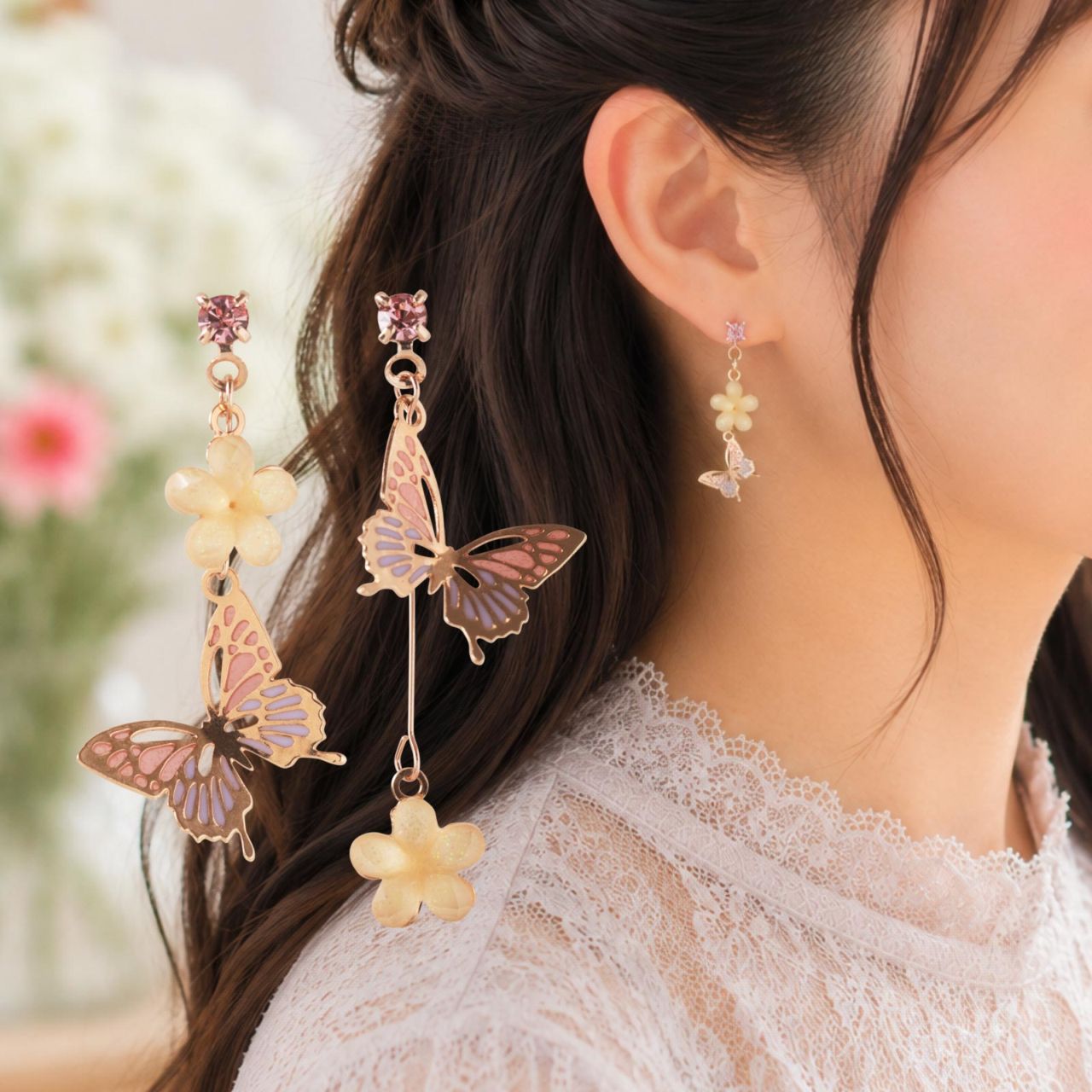 アクセソワール〈桜のピアス〉可憐ピンク P1｜耳元に春色がきらめく