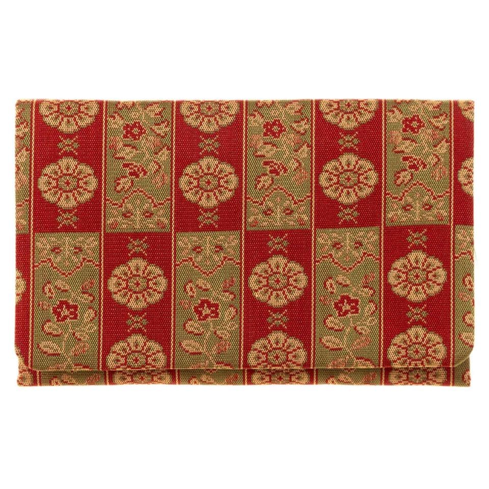 京都あらいそ 名刺入れ〈正倉院 如意華紋〉No.227｜西陣織名物裂・絹裏、京都の伝統裂で仕立てた二つ折りカードケース