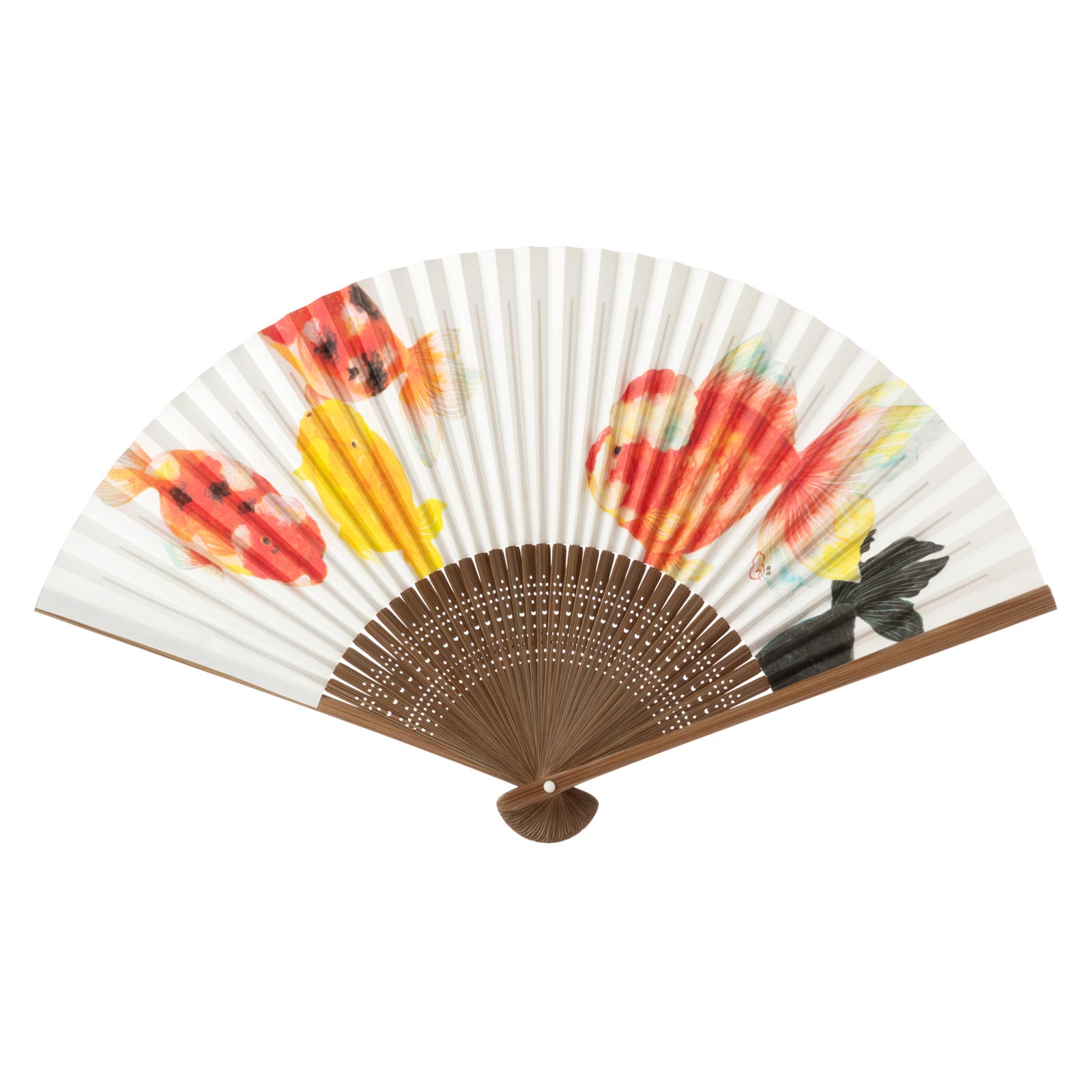 和詩倶楽部 傾奇扇〈蘭鋳〉〈金魚〉｜優雅に泳ぐ蘭鋳、夏を彩る金魚柄の一本
