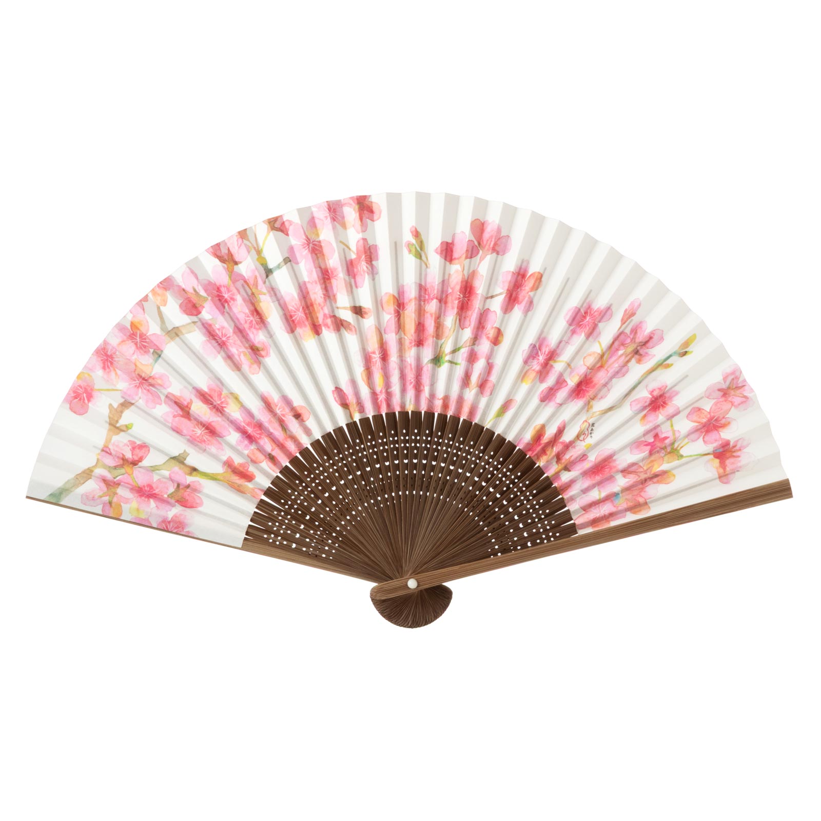 和詩倶楽部 女房扇〈花あかり〉〈桜〉｜花明かりに浮かぶ桜、春を彩る一本