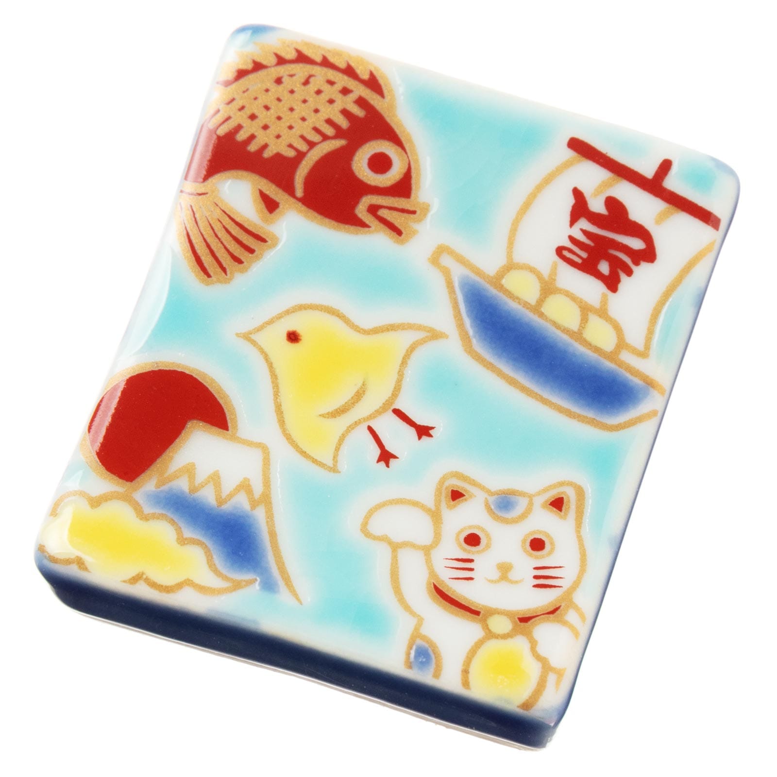 九谷焼 箸置き〈えんぎもの〉色絵はしおきこれくしょん|福を寄せる縁起尽くしの意匠