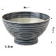 波佐見焼　藍駒　丼　日本製　磁器どんぶり　温かみのある手描きのしましま模様　カツ丼や親子丼うどんにも　BARBAR マルヒロ　長崎県の工芸品　Aikoma bowl  Nagasaki craft