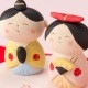 弥生窯 花びら雛飾り (HK764) 瀬戸焼 手軽に飾れるコンパクトなお雛さま 桃の節句 Setoyaki Hina dolls