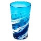 琉球ガラス　荒波シリーズ　コバルトタンブラー　450ml　贈り物・ギフト　自宅用・来客用　作者：源河源吉　沖縄県の工芸品　Ryukyu glass  Genka Genkichi  Okinawa craft