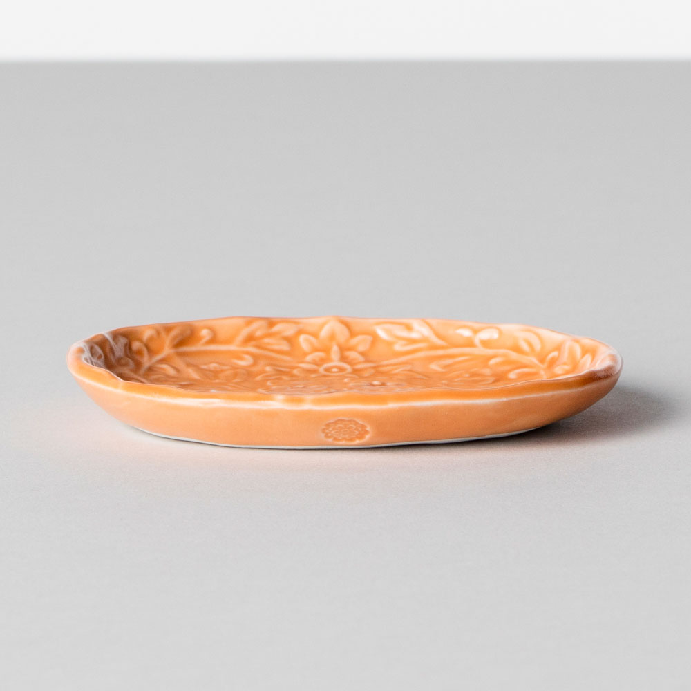 BARBAR 狛猫(こまねこ) たたら3寸皿 橙 波佐見焼・磁器 長崎県の工芸