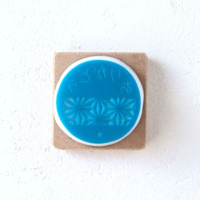 ありがとうはんこ 麻の葉 消しゴムはんこ ただのやまもと Japanese pattern hanko stamp