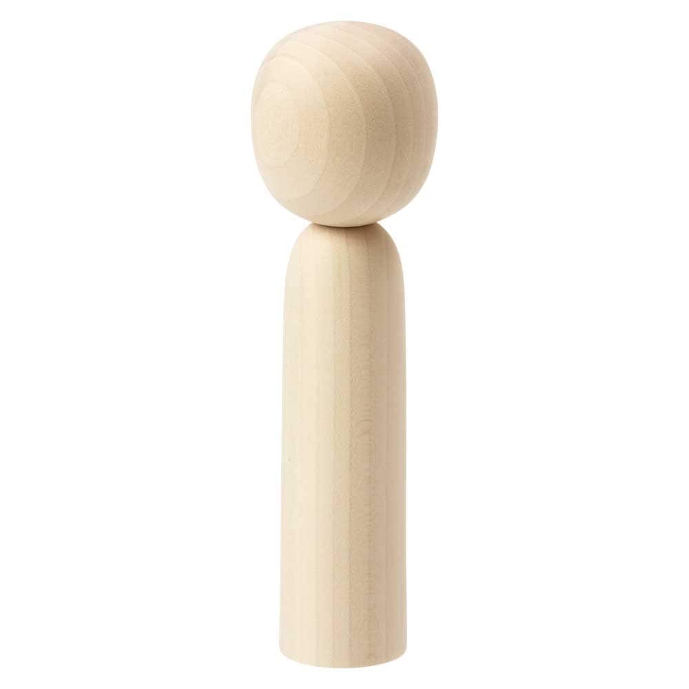 ぬりえ工作用 5寸 高さ15cm おえかき鳴子こけし白木 宮城県の木地玩具 Kokeshi Miyagi craft