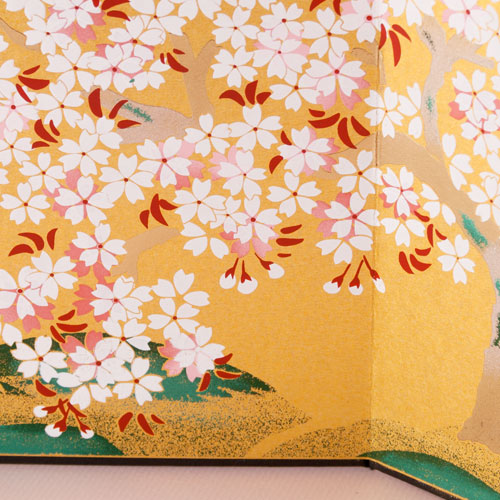 屏風 御所車 牡丹 衝立 間仕切り 手描き 折りたたみ 紙箱 ディスプレイ 屏風 御所車 牡丹 衝立 間仕切り 手描き 折りたたみ 紙箱