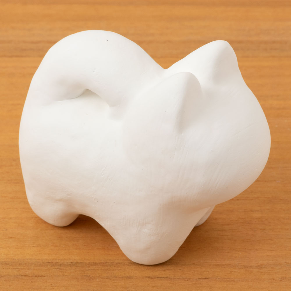 おえかき犬張子1号 ぬり絵工作用（白仕上げ） Papier-mache dog made