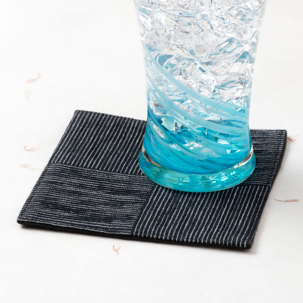 百道発信 ゆらぎ コースター (IKI-1523) 11×11cm 福岡県の布製品