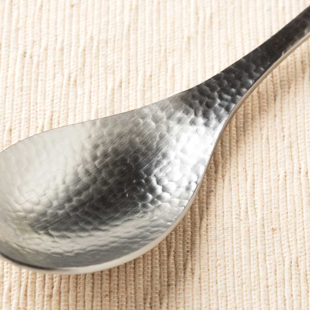 和味（なごみ） デザートスプーン 長さ18.5cm 落ち着きのある槌目模様