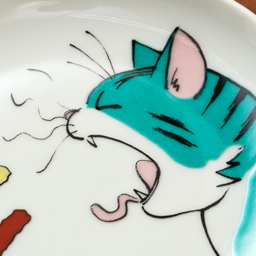 タカラブネ　ネコ　皿 受注制作】サビドットねこ皿S 白 小皿 kazahana+ 通販 3135782