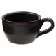 信楽焼　カフェオレボウル　黒　丸みのある柔らかいフォルムの陶器　スープマグ　280ml　滋賀県の工芸品　作者：中村文夫（なか工房）