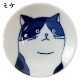 瀬戸焼　染猫いろいろ　8cm皿　猫の豆皿　染付で描いたいろんなタイプの猫　愛知県の工芸品　Seto-yaki Small plate, Aichi craft